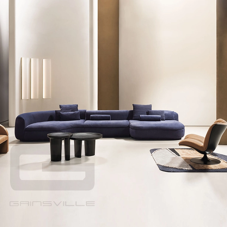 Italy Corner Sofa for Living Room Simple Fabric Sofa Set Designs