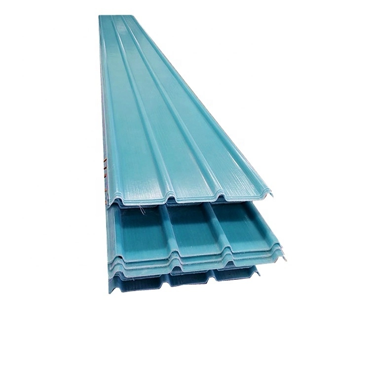 Le bleu de tuiles de feuilles de toiture en fibre de verre