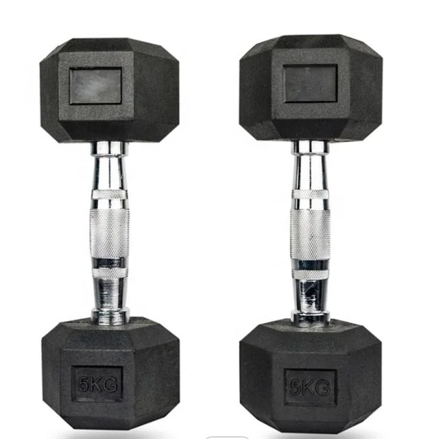 Gym Bodybuilding Equipment Fixed Black Hexagonal Dumbbells