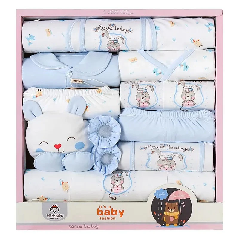 Ensemble de vêtements cadeau pour nouveau-né 100 % coton, 18 pièces Ensemble cadeau vêtements bébé Bodysuit vêtements pour nouveau-né