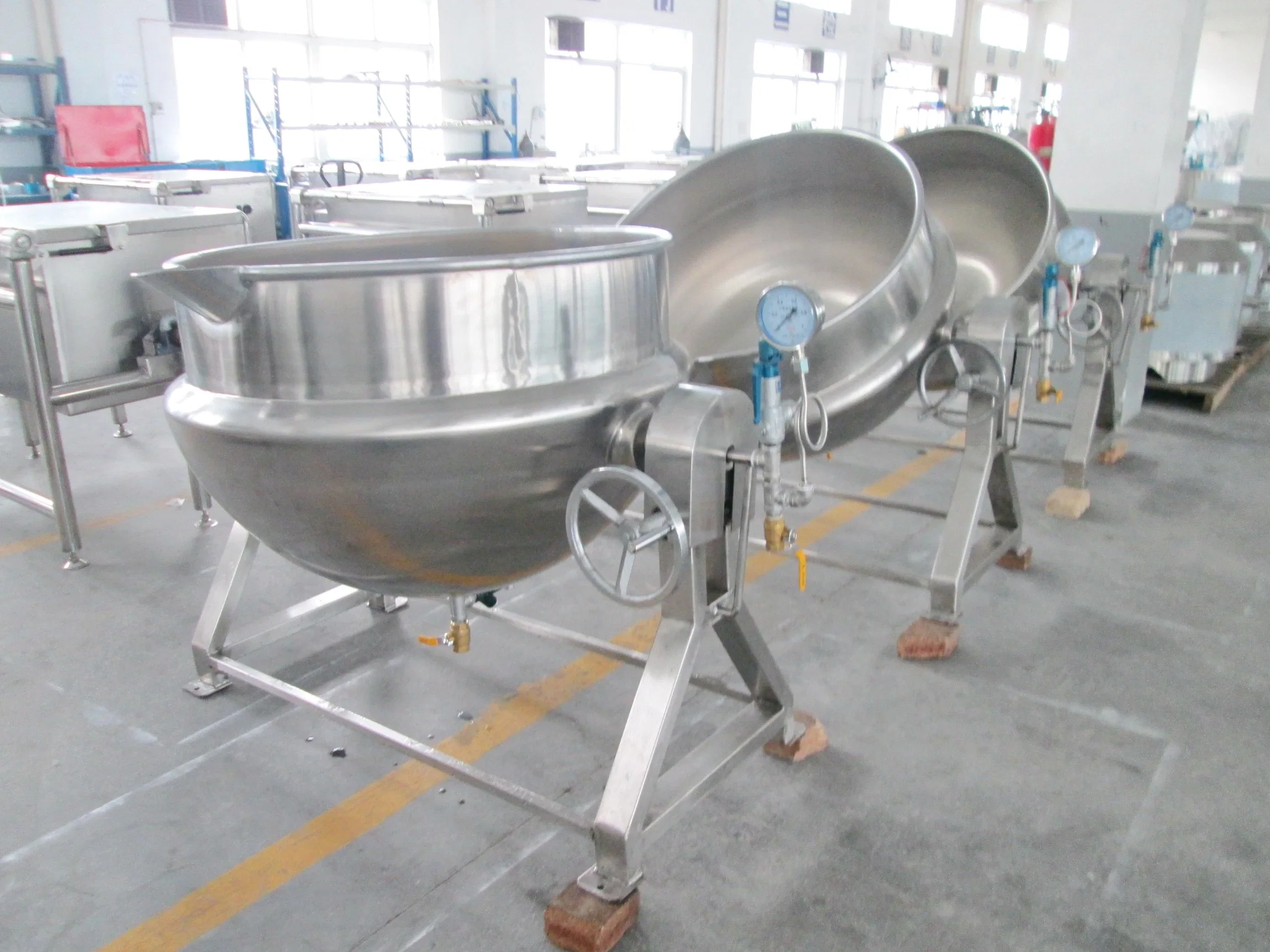 Commerial Stainless Steel Food Level Cooking Jacketed Kettle with Steam Heating Tilting Type Pot