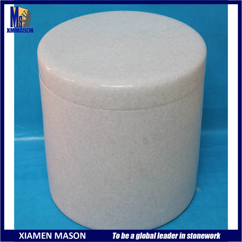 Funeral Cremation Simple White Marble Urn for Pet