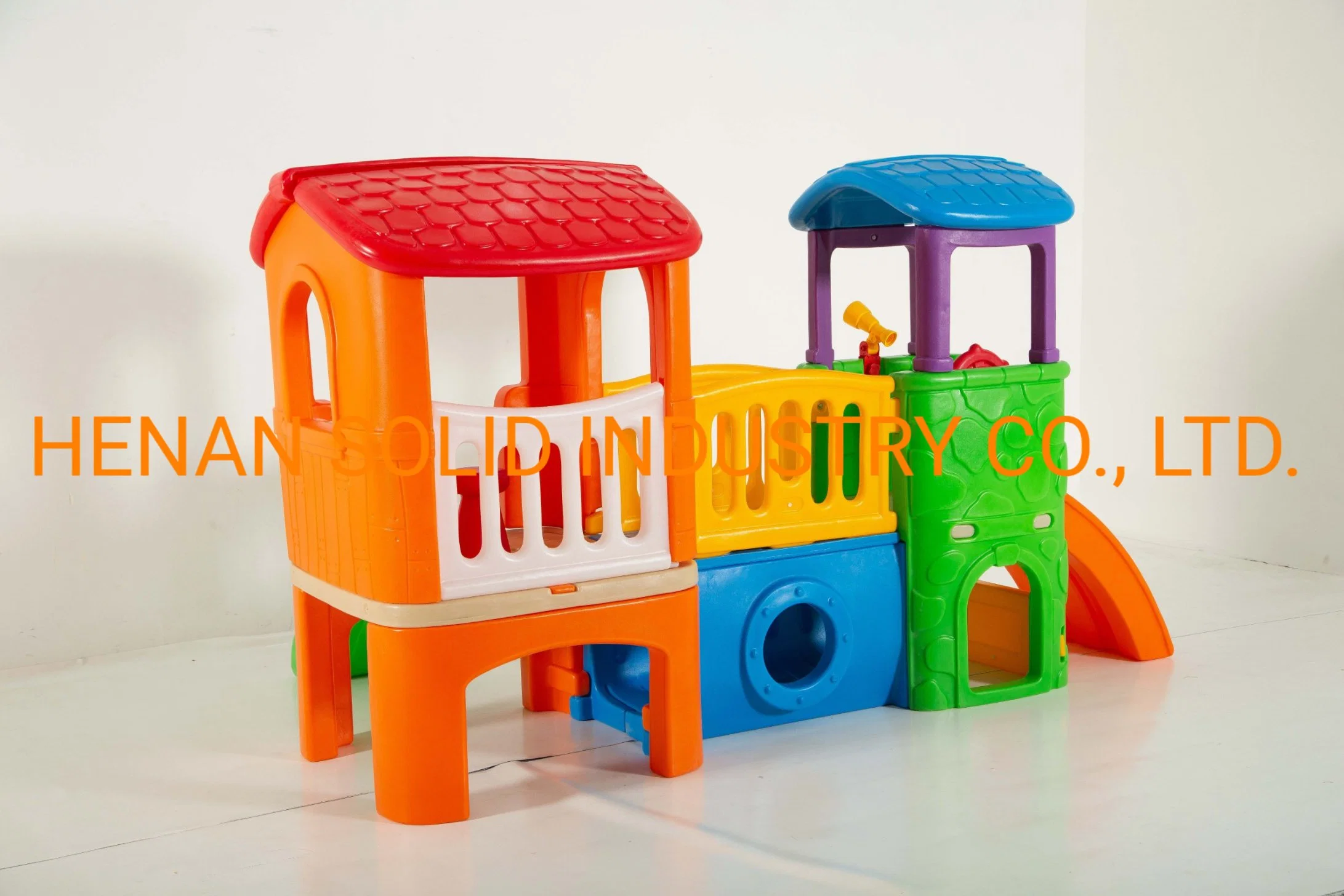 Multifunctional Various Color Plastic Children Kids Indoor Garden Slide with Swing