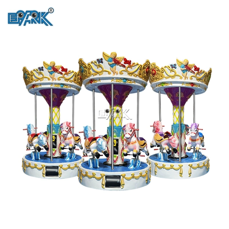 Hot Sale 3 jogadores Mini Amusement Carousel cavalos passeios Carousel Casar com Go Round Kiddie Ride