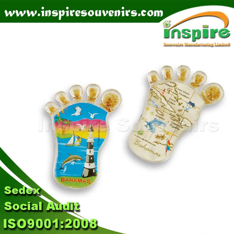 Foot Shape Acrylic Fridge Magnet for Colection