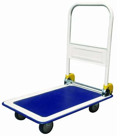 Hochwertige vier Räder Kapazität Stahl 150kgs/300kgs Blue Platform Hand Lkw-Trolley