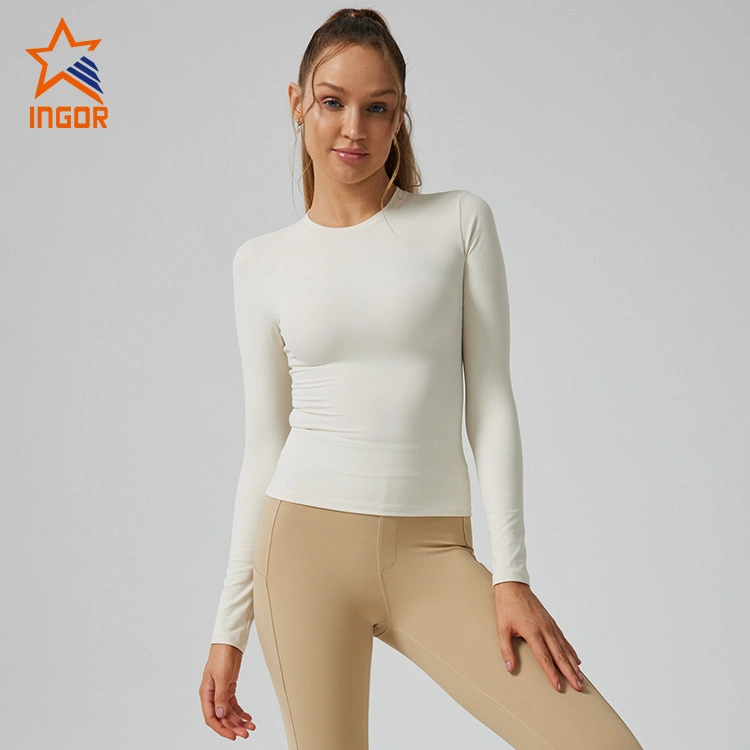 Ingor Sportswear Workout Clothes Supplier Women Apparel Custom Street Wear Women Long Sleeve T Shirt