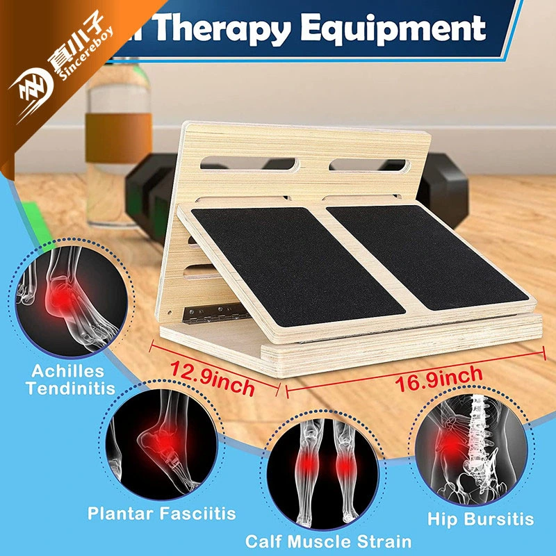 Adjustable Wood Slant Board with Carry Bag Calf Stretcher Board Folds Flat 4 Angles