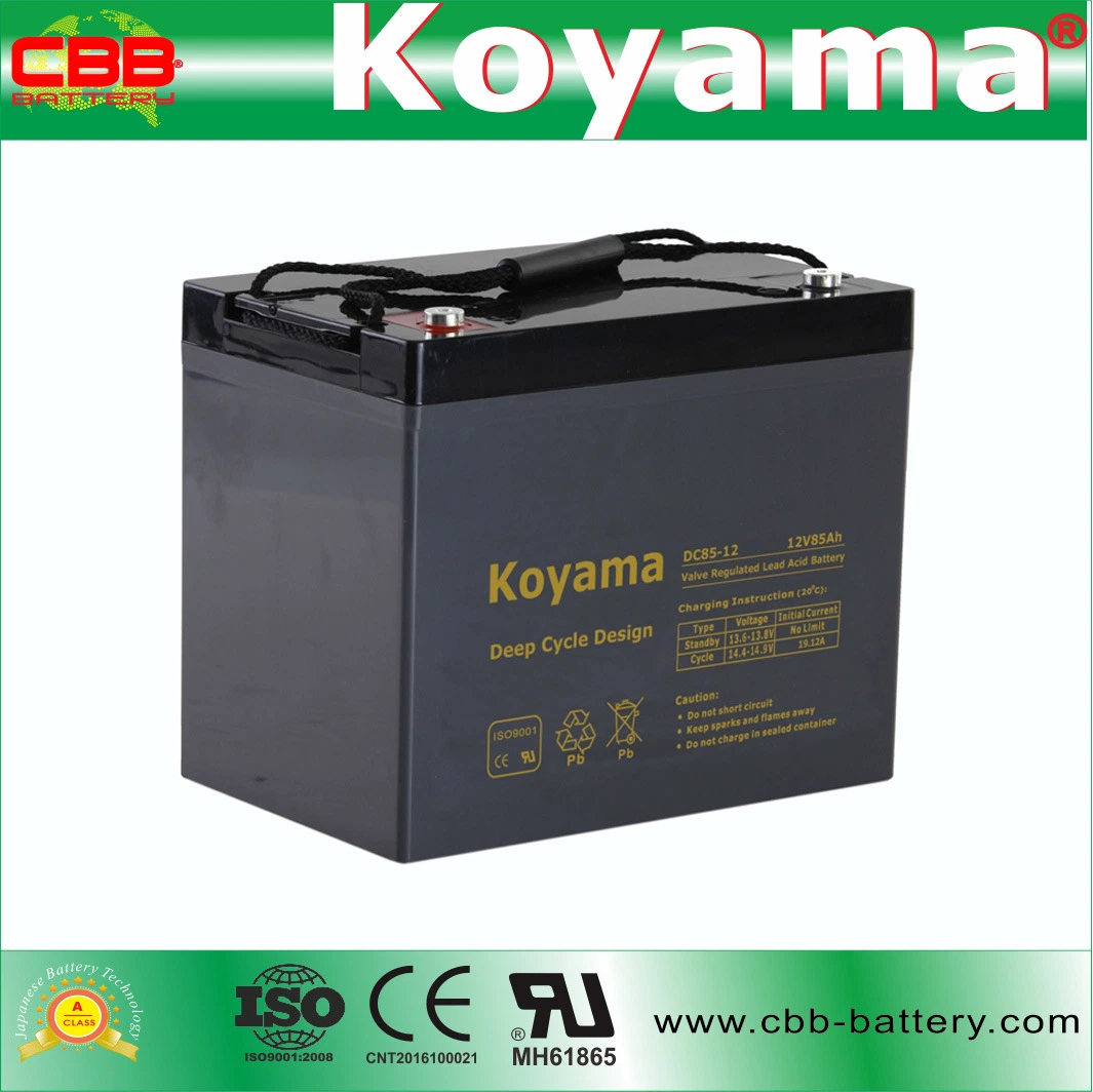 12V85ah DC85-12 AGM Koyama Deep cycle Lead Acid pour sol Rondelle