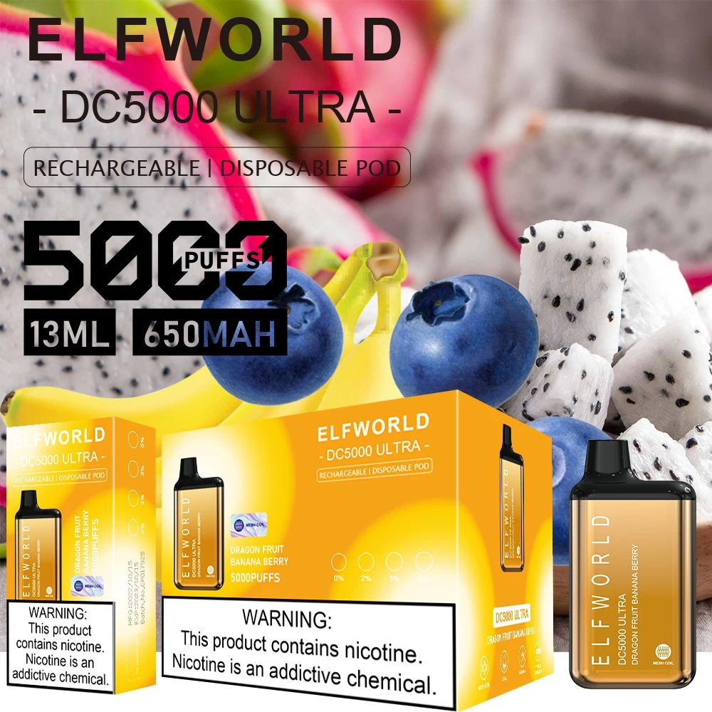 Elfworld DC5000 Ultra desechable VAPE Pen Factory Mayoreo calidad Electrónica Cigarrillo