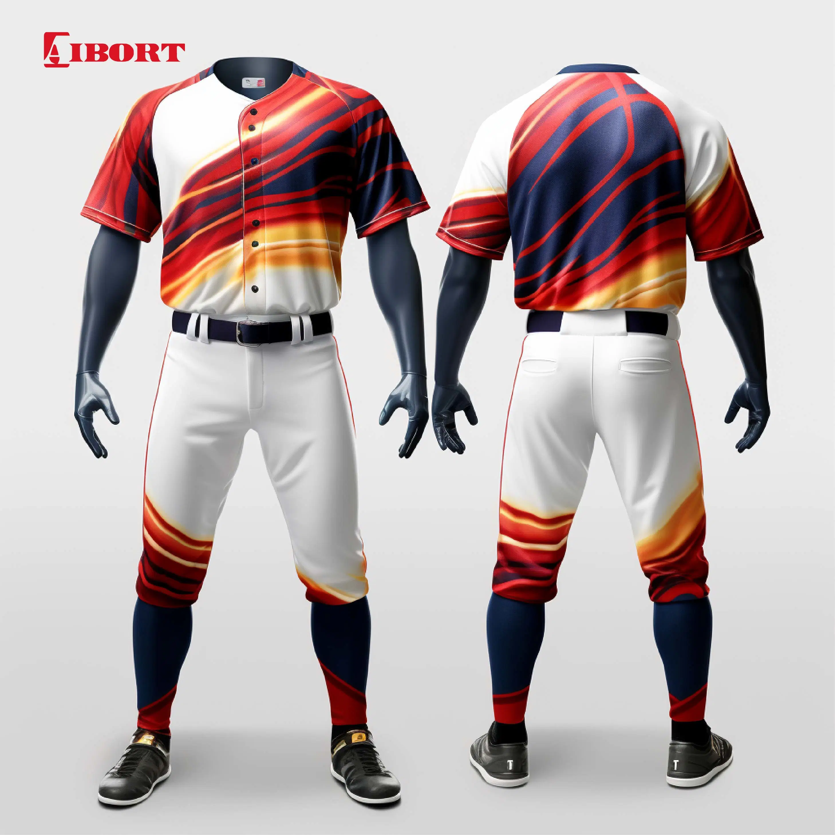 Personalisierbare Sublimierte Team Name Logo Nummer Druck Sport Baseball Kleidung Uniform Jacken Damen Herren Baseball Trikots