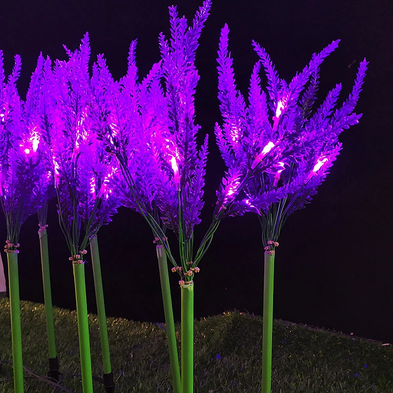 New Solar Lights Lamp Flower Waterproof Lavender Lamp String Fairy Christmas Party Wedding New Year Decoration