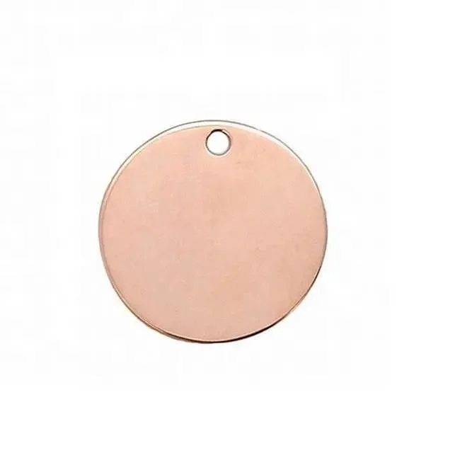 Customize Stamped Solid Brass Stamping Round Blanks with Hole Disk Tag Pendants