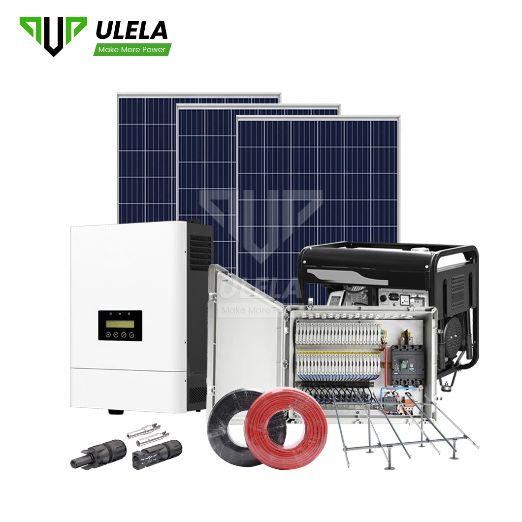 Ulela 1KW-10KW sistema de Energía Solar Fabricantes OEM Customized Solar Grid Sistema de energía PV diésel China