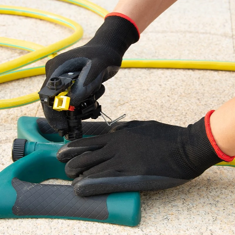 Guantes de seguridad recubiertos de arrugas de látex para la construcción de trabajos