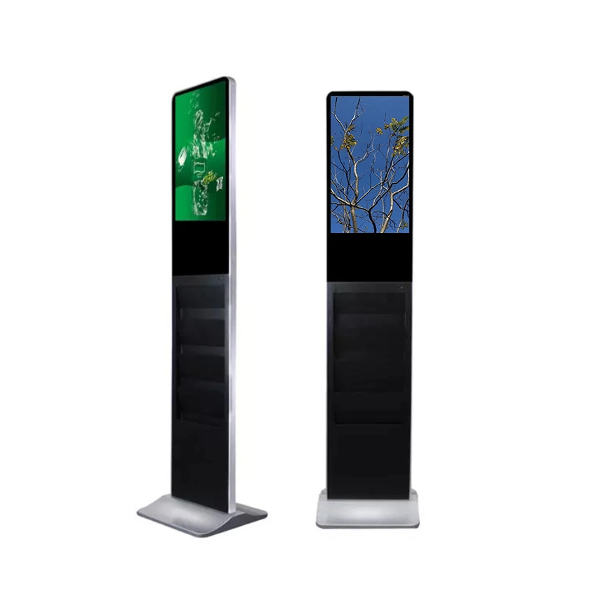 21.5 Inch Floor Stand Digital Signage Magazine Holder Network Advertising LCD Display