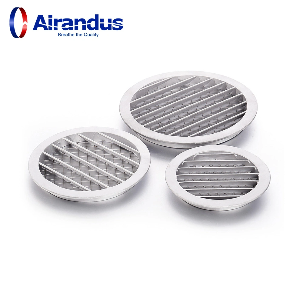 Factory Price Aluminium Outdoor Round Die Cast Vent Louver for HVAC Duct Air Grilles Ceiling Grilles with Steel Mesh