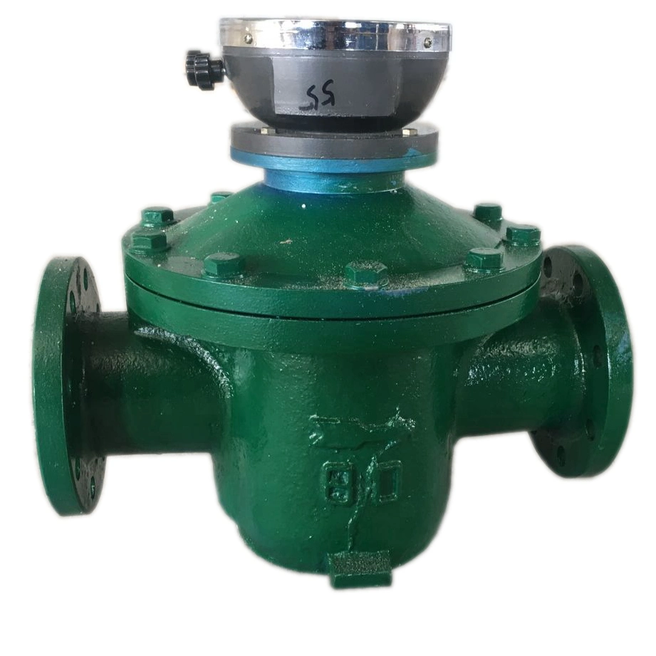 Mechanical Cast Iron Pulse Output Positive Displacement Oval Gear Flow Meter for Heavy Oil
