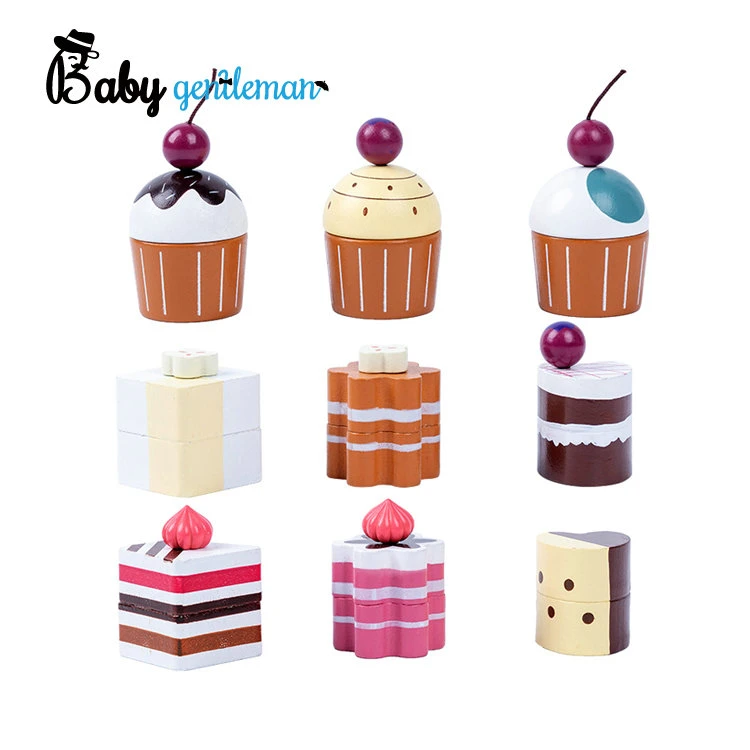 Mini Cupcake Toys Desserts Wooden Pretend Play Foods for Kids Z10440d