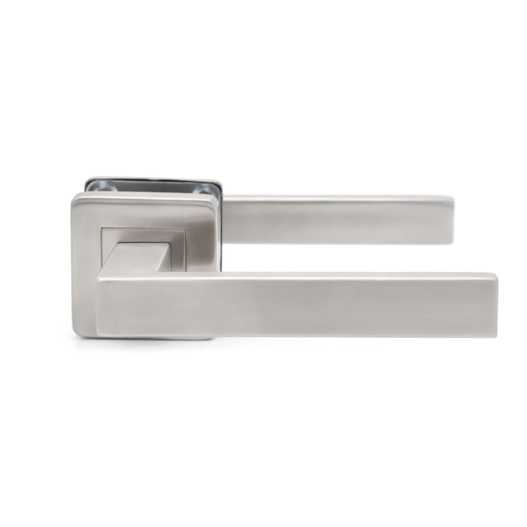 Square Base Handle Euro Style Stainless Steel Modern Interior Door Handle