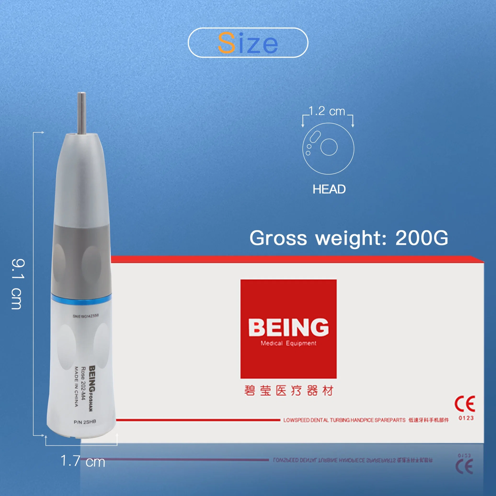 China Foshan Best Seller Professional Being Dental Handpiece Lab Clinic/Hospital Used LED 1: 1 Low Speed Dental Straight Handpiece with Fiber Optic