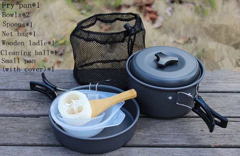 Hot Sale Aluminium Outdoor Cook Ware & Cooking Pot for 1-2person