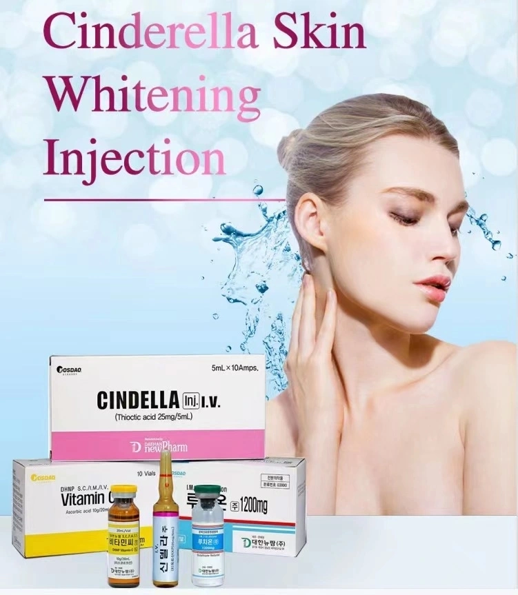 CE ISO FDA Injection de glutathion en gros Luthione Cindella Glutathion Sérum de vitamine C anti-oxydation pour le visage Éclaircissant de la peau.