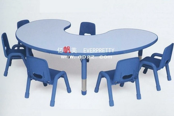 School Furniture Height-Adjustable Wooden Colorful Kids Table and Chair