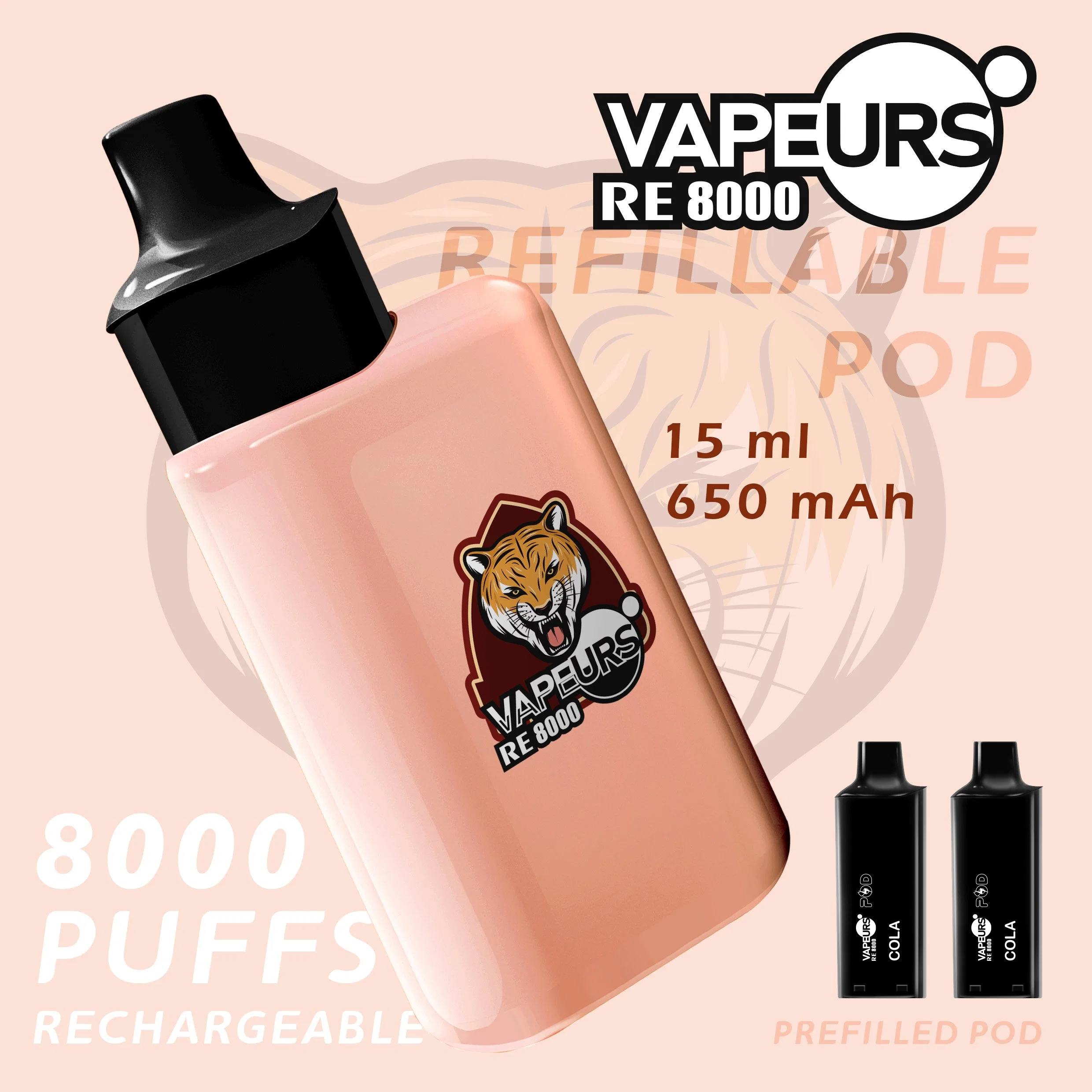 Vapeurs 8000bocanadas de Vape Sistema Pod PRO 600mAh Batería Recargable cerrado Pod Vape