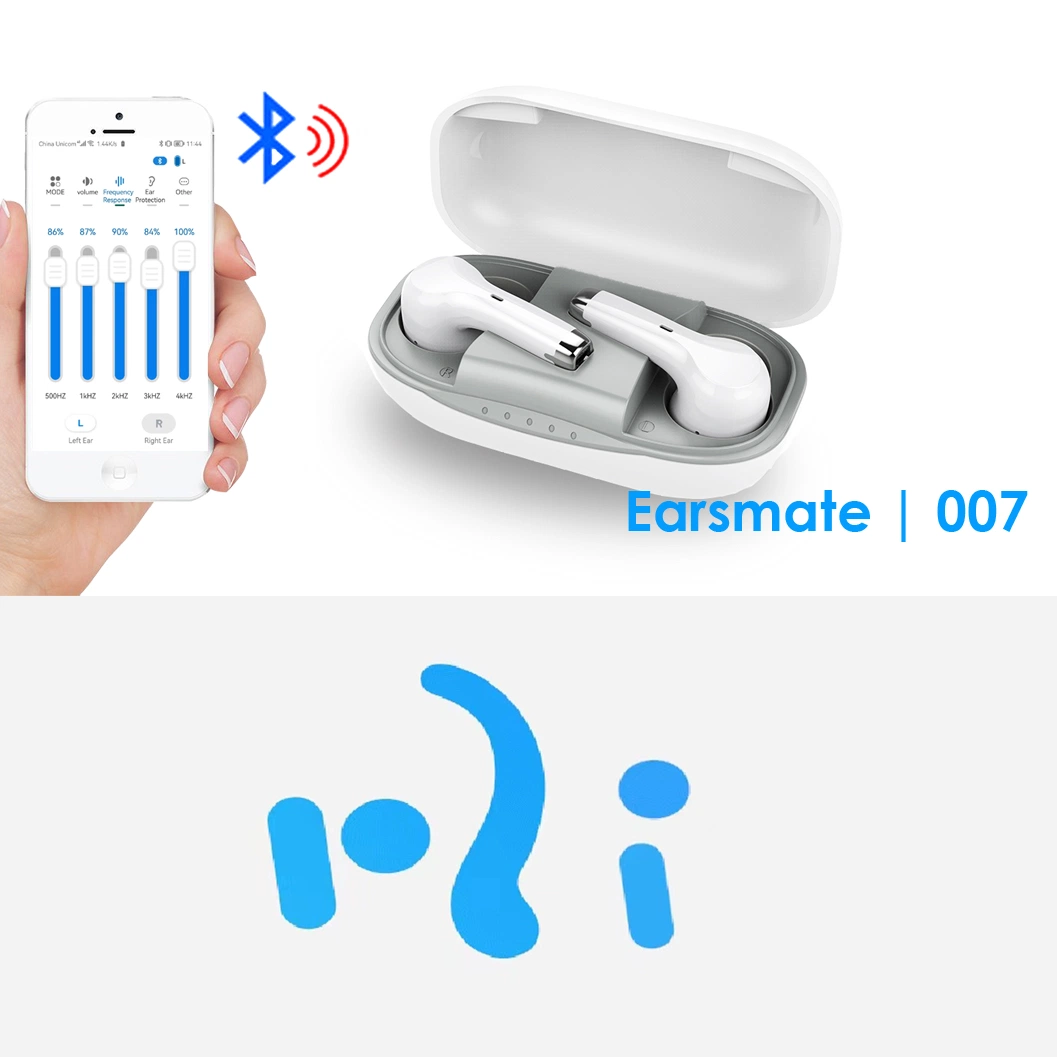 New Earpods Bluetooth Earphone 16 Channel Wdrc Digital OTC Hearing Aids Amplifier Price DIY APP Control Fitting for Hearing Loss Music and Calling by Earsmate