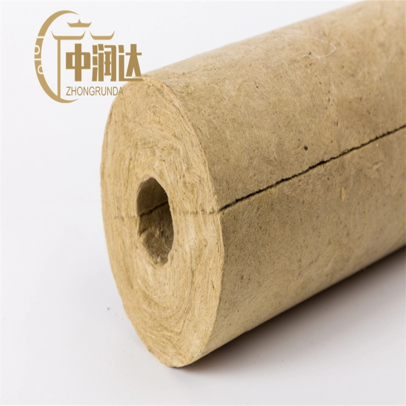 Mineral Fiber Wool Pipe Insulation Rock Wool Pipe Section for Thermal Insulation