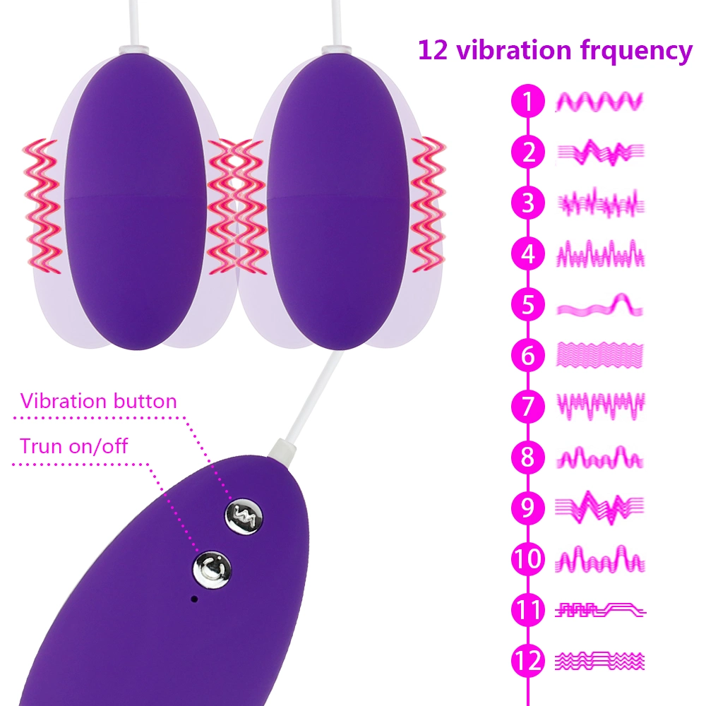 Wireless Remote Control Multi-Frequency Vibration Female Masturbation Double Vibrating Love Egg