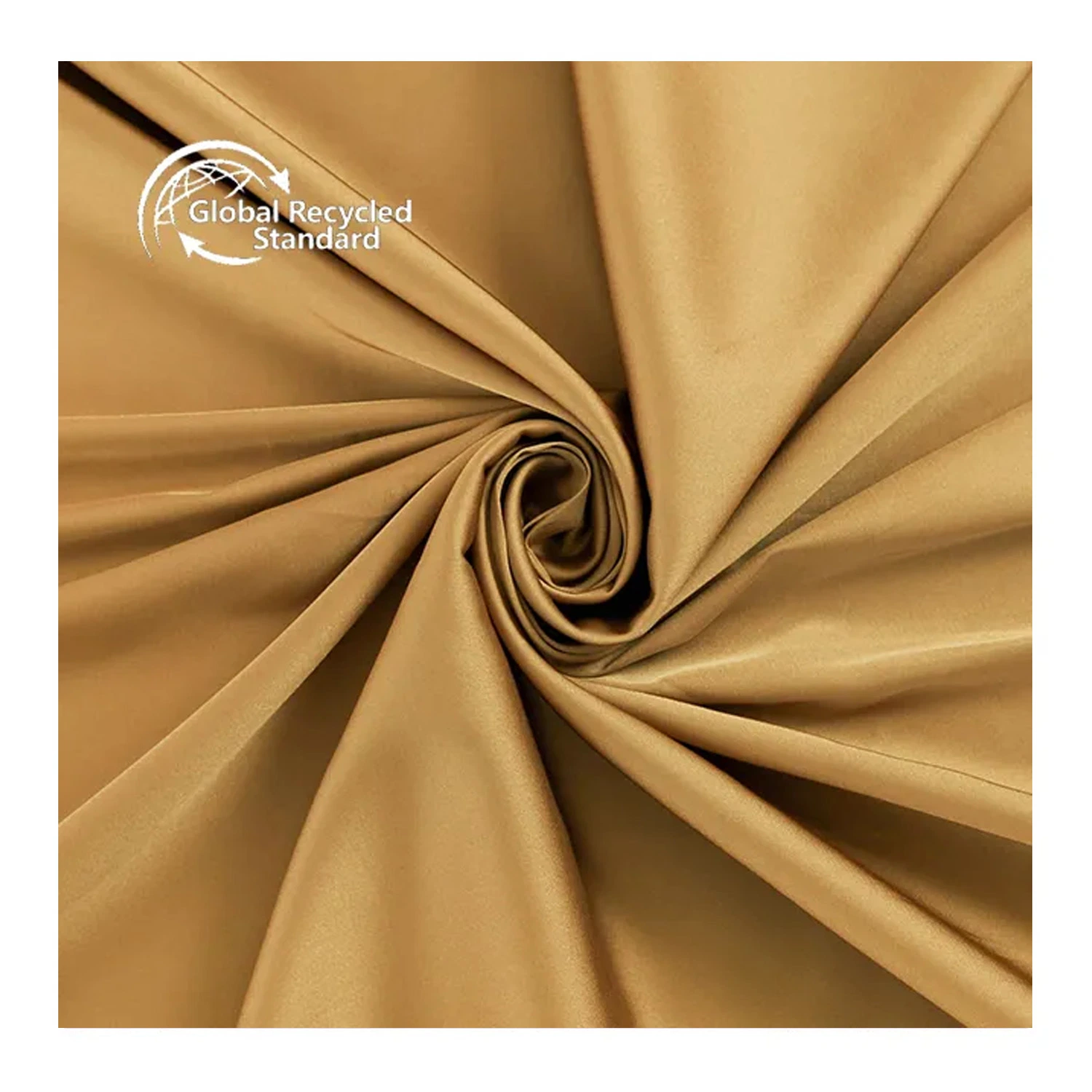 RPET Shiny Satin Fabric 50d*50d+20d 86GSM Recycled Polyester Fabric for Garment Dress