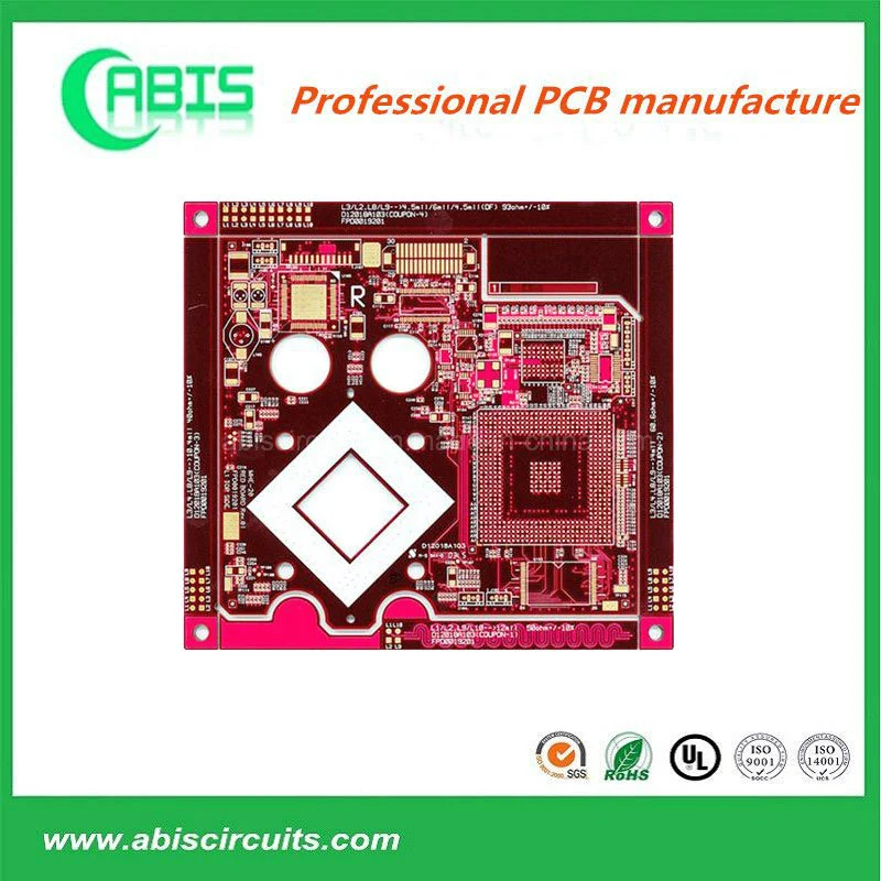 Customized Power Supply Module Red Printed Wiring Board, PCB Circuits
