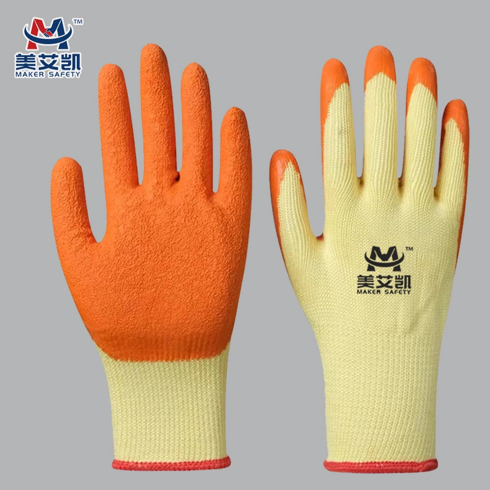 Natural Latex Crinkle Latex Coated Construction Safety Work Glove