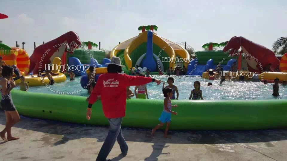 Inflatable Play Ground Water Park Factory, Inflatable Water Slide with Pool