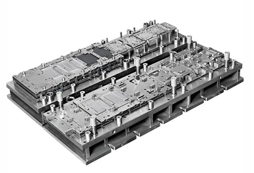 Máquina de perfuração de pressão a frio quente da China Custom Sheet Metal Ferramenta de molde de molde de solda de estampagem e corte progressivos