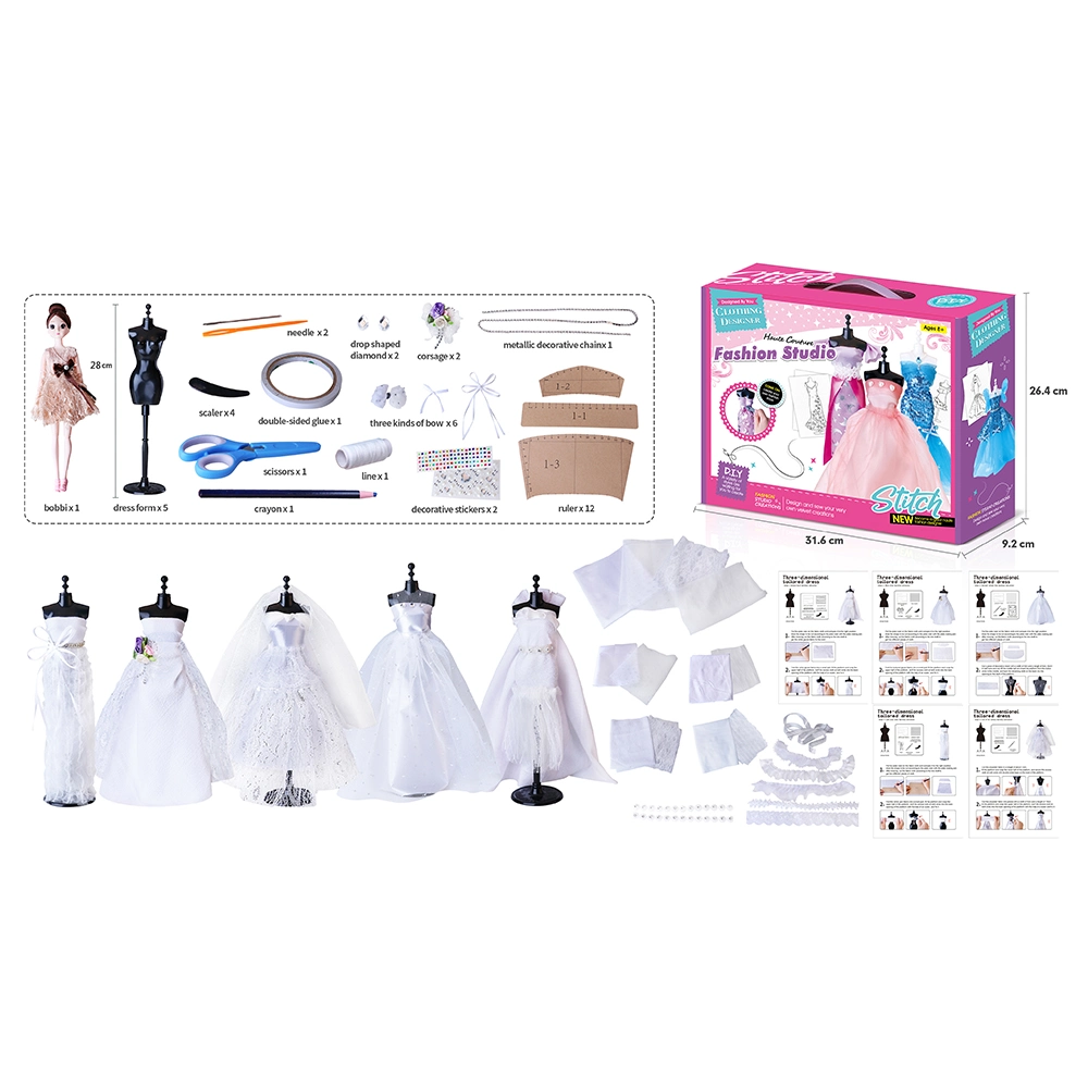 Fashion Design Kit Toy with 4 Mannequins Creativity DIY Arts Crafts Toys