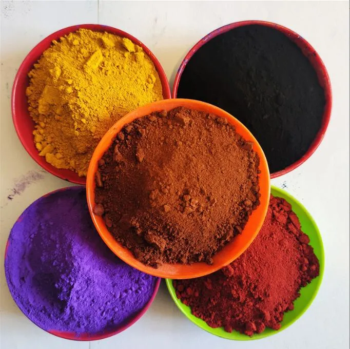 Colorful Pigment Iron Oxide Yellow 313 and Iron Oxide Red 130 for Concrete Bricks and Paint