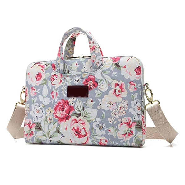 Newest Canvas Flowers Print Travel Laptop Bags