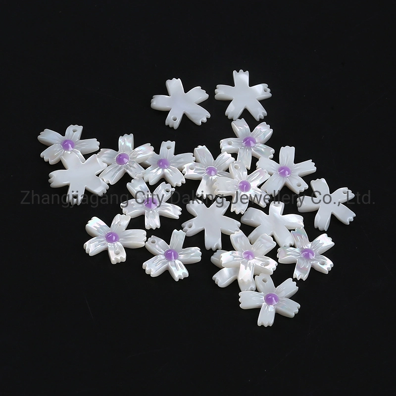 Wholesale/Supplier 15mm Carved Natural Mother of Pearl Shell Flower Beads for Jewelry Making