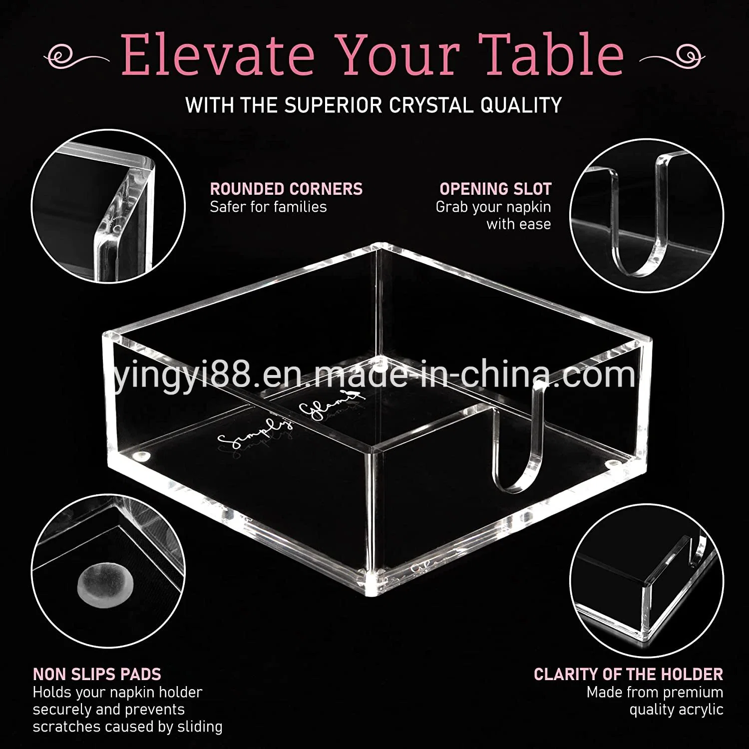 Wholesale/Supplier Custom Acrylic Napkin Holders