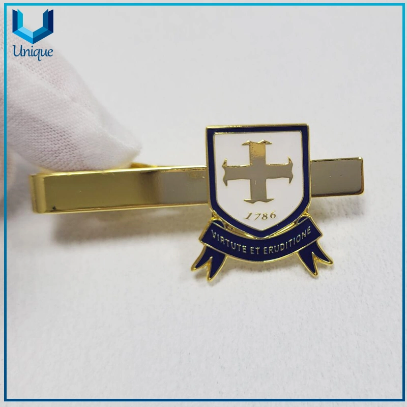 Custom Logo Design School Metal Tie Pin, Jamaica Gold Metal Enamel Souvenir Metal Tie Bar with Epoxy