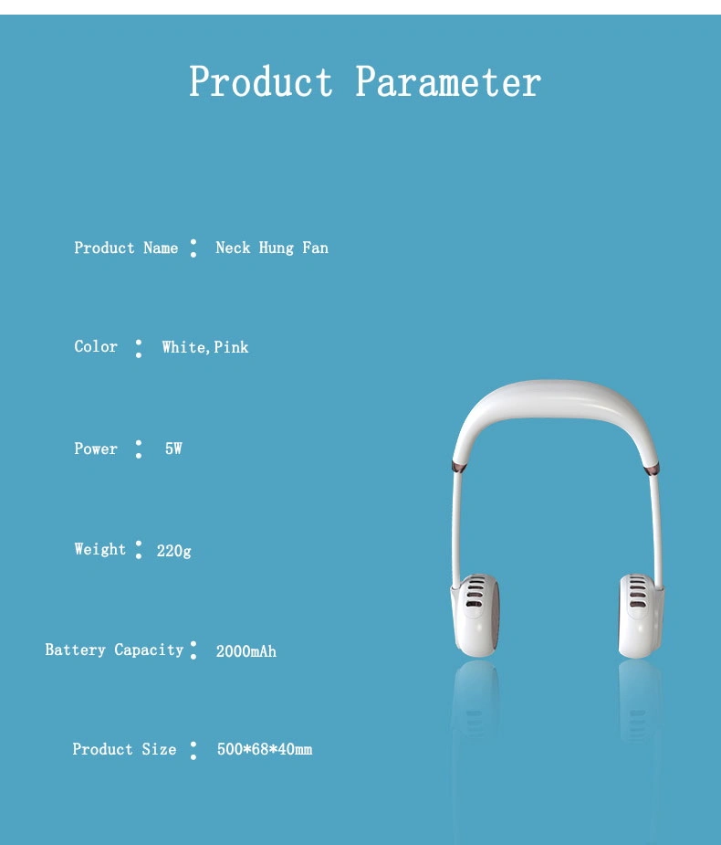 Mini wiederaufladbarer tragbarer Nackenlüfter USB 5W Multifunction