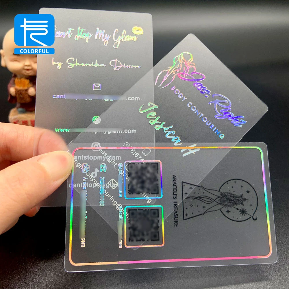 Пользовательский пластиковый Лазер приглашение Имя карточки Сцарапина Спасибо Визитная карточка из ПВХ, прозрачная, голографическая Letter