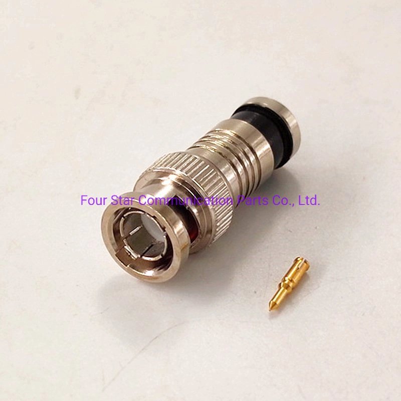 75ohm Antenna Wire Electrical Waterproof CCTV Audio BNC Male Plug RF Coaxial Connector for RG6 Cable Made in Zinc Alloy