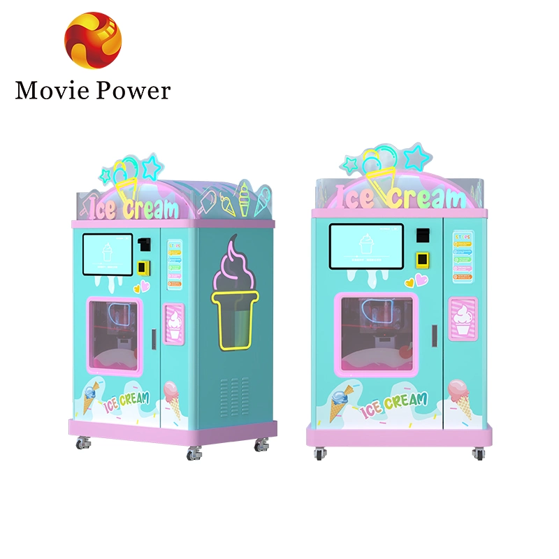 Smart Coin Operated Automatic Machine Ice Cream Maker Soft Ice Cream Vending Machine Fully Automatic with Compressor