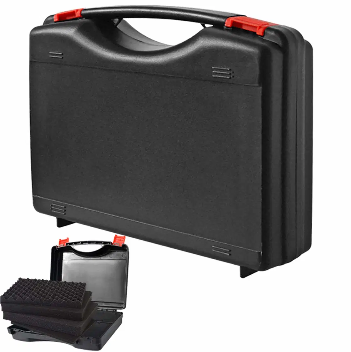 حقيبة حمل صلبة صغيرة مقاومة للماء مع تصميم داخلي من إسفنج بلوك لمدة كاميرا ميكروفون الأداة
