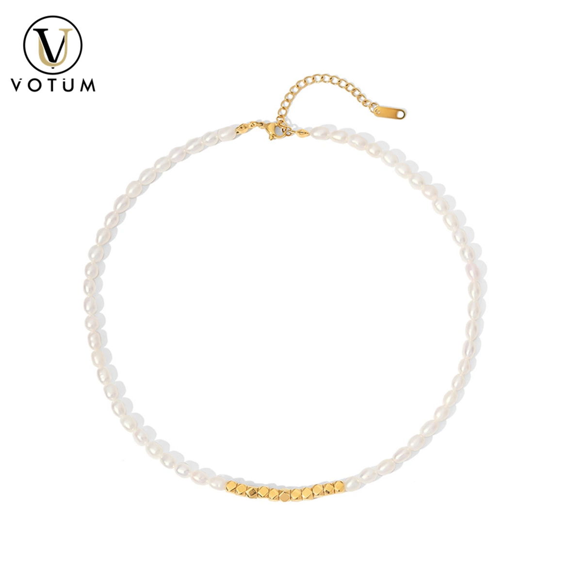 Votum OEM de la Fábrica Real de 14K Gold Personalizar Collar de perlas de agua dulce chino Joyas