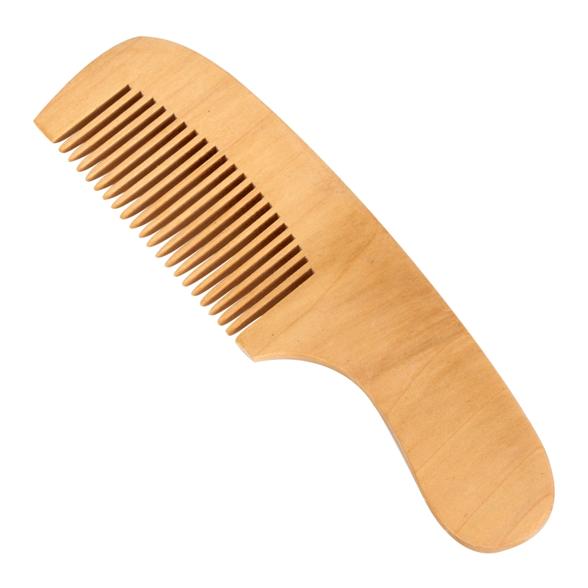 Custom Logo Wide Tooth Wooden Hair Comb with Engrave Logo